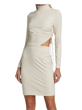 Susana Monaco Cream Long-Sleeve Cutout Bodycon Dress